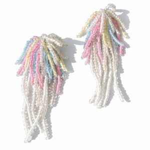 Colorful Beaded Tassel Earrings